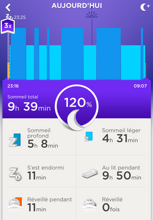 Jawbone UP24 : Sommeil