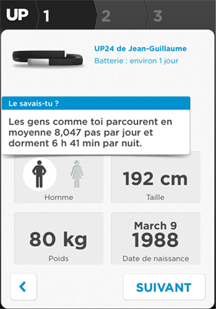 Jawbone : Application