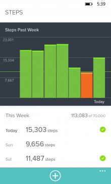 App Fitbit pour Windows Phone