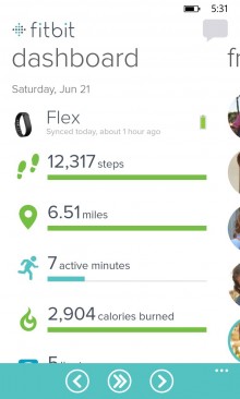 App Fitbit pour Windows Phone