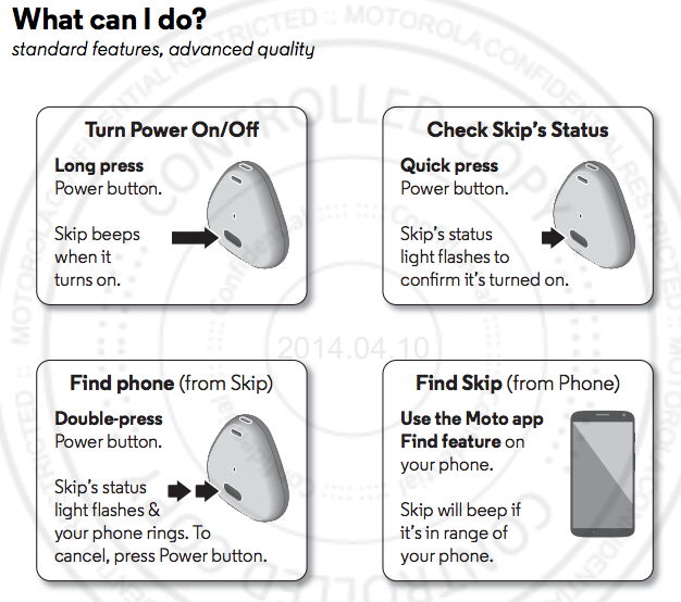 Motorola Skip Fonctionnalités