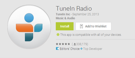 TuneIn Android Wear