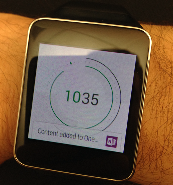 OneNote sur Android Wear