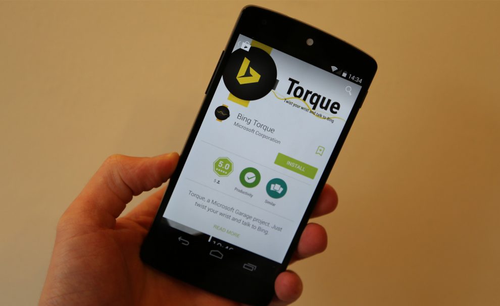 Microsoft Torque, Bing pour Android Wear