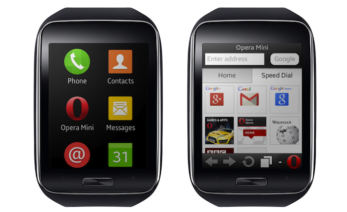 Le navigateur Opera sur Gear S Samsung