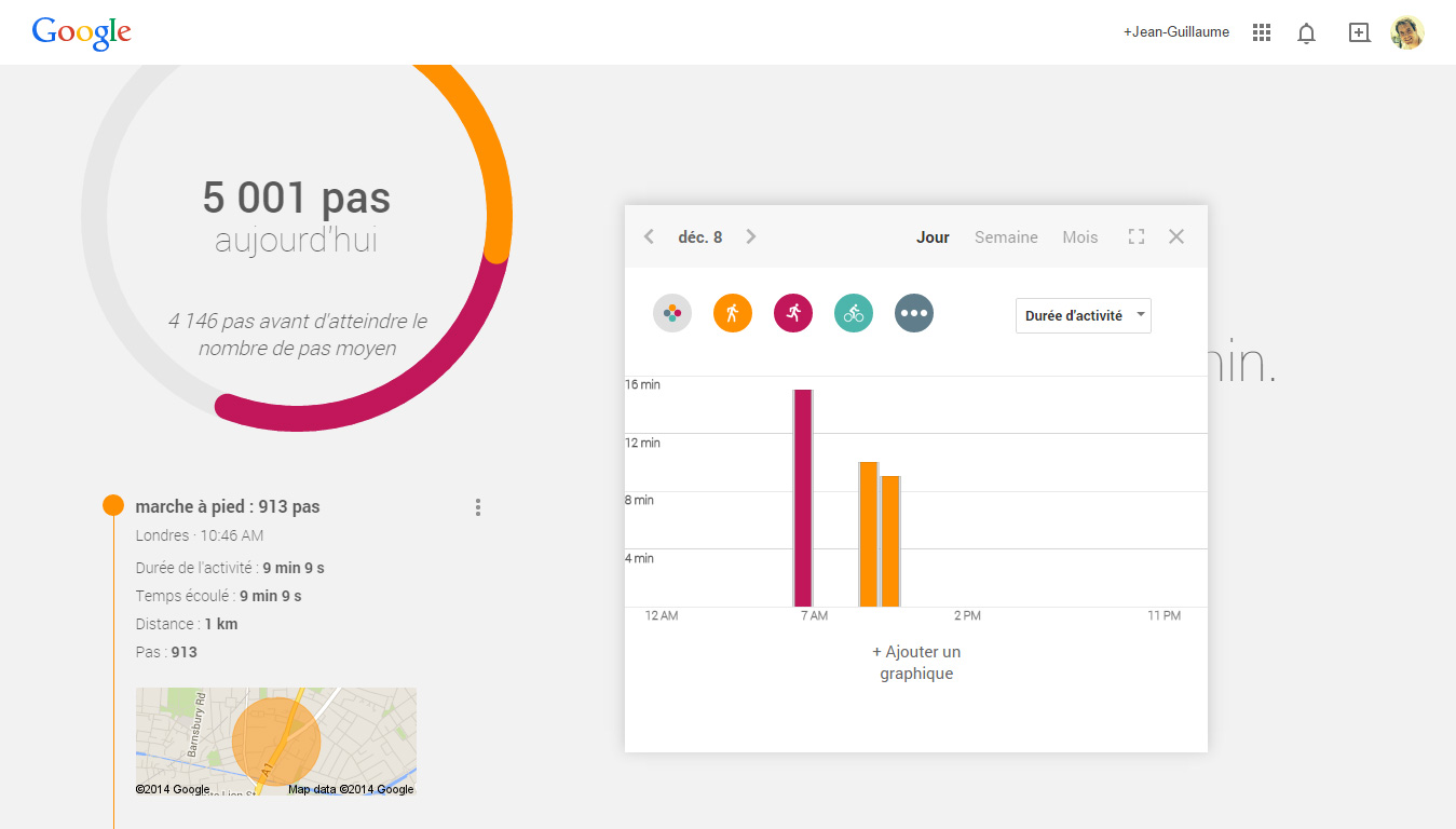 Timeline Google Fit