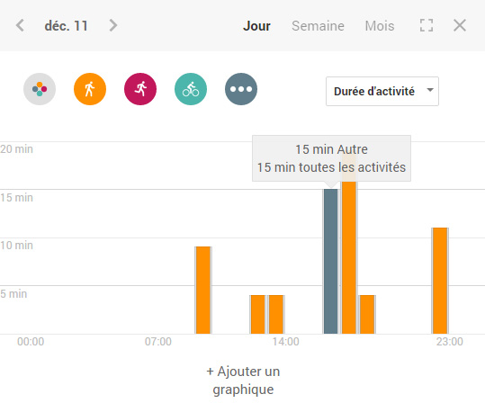 Graphiques Google Fit