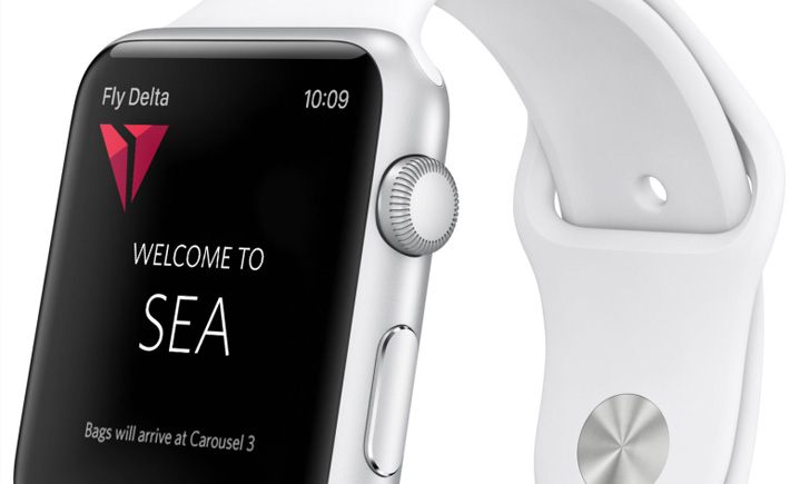 Delta et United Airlines sur l'Apple Watch