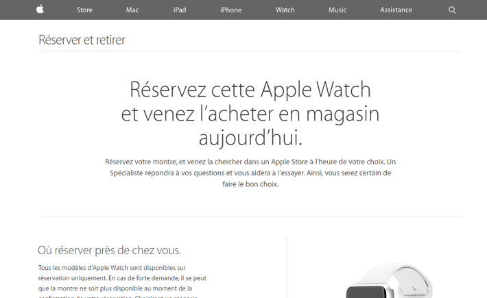 L'Apple Watch vendue en magasin aujourd'hui