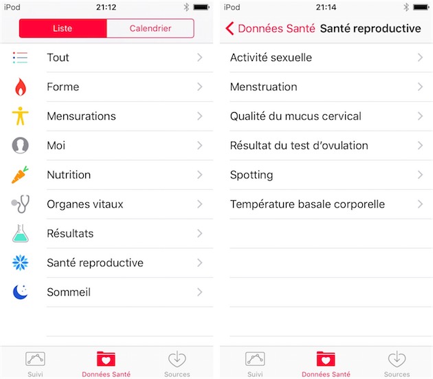 L'application Santé