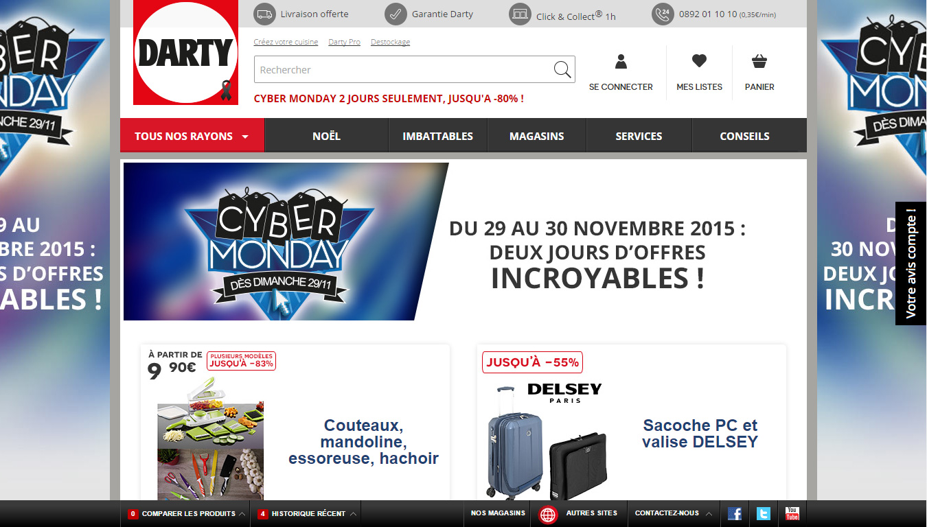 Le Cyber Monday 2015 chez Darty France