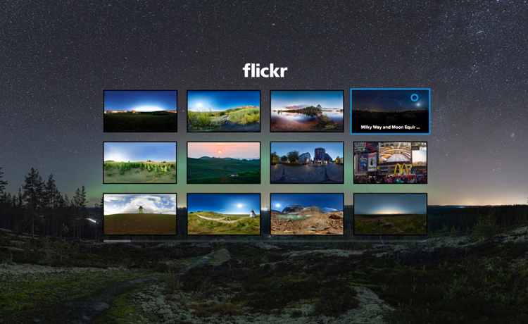 L'application de réalité virtuelle Flickr