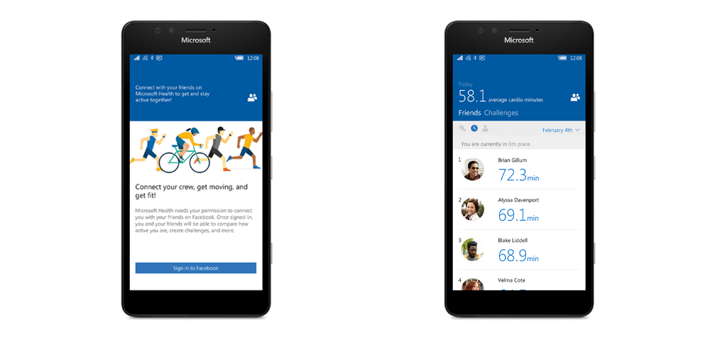 L'app Health du Microsoft Band