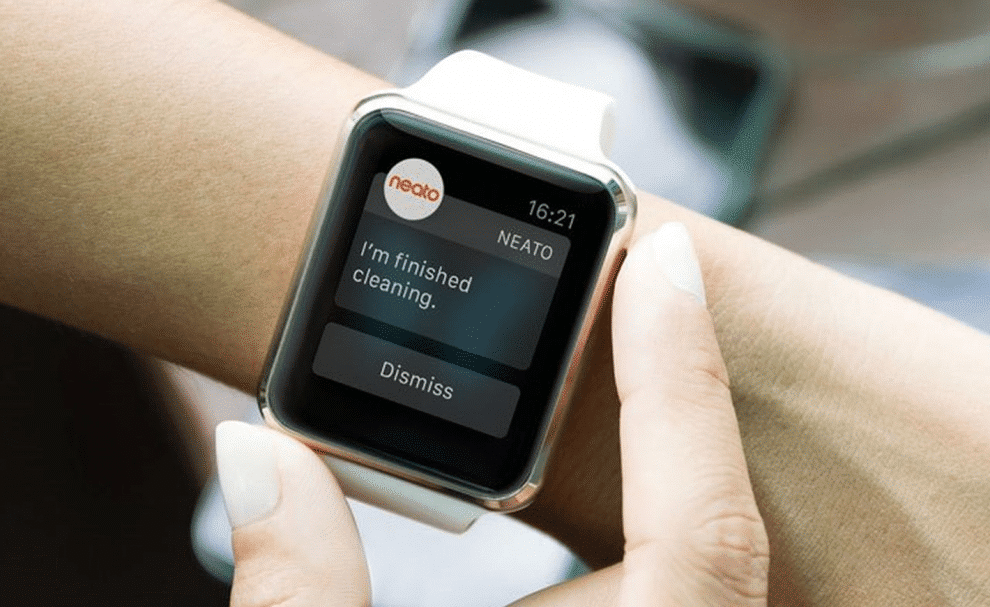 L'app Neato sur smartwatch