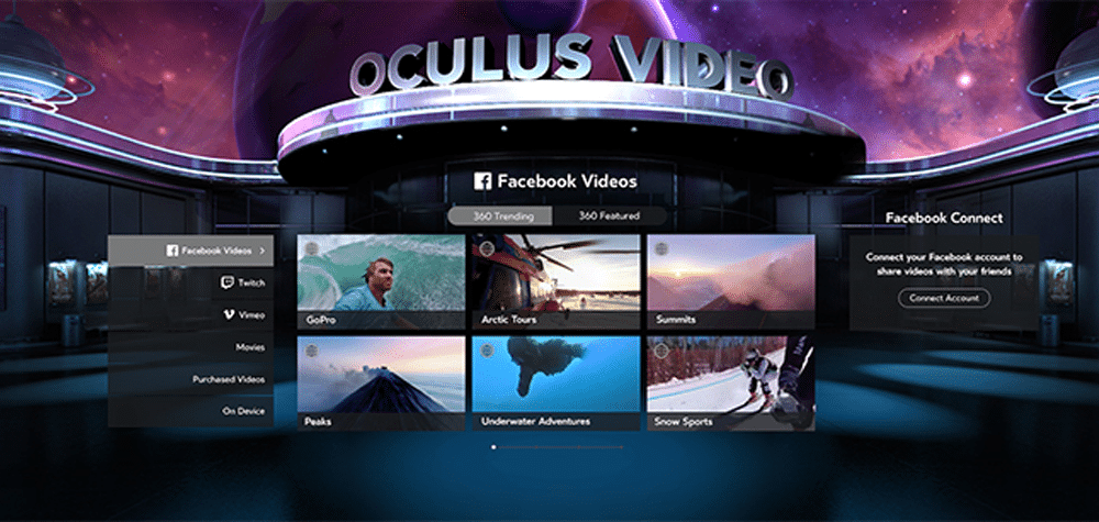 Facebook Video sur Oculus