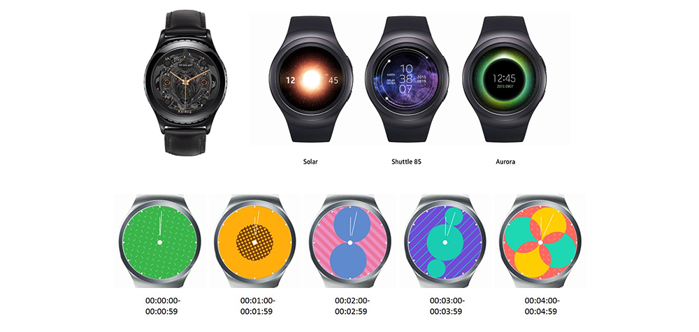 Des watchfaces créées avec Samsung Gear Watch Designer