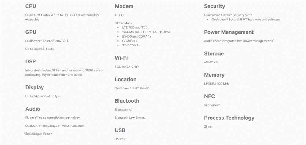 Qualcomm Snapdragon Wear 1100