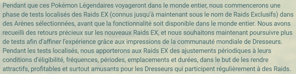 Raids Exclusifs - explications de Niantic 1