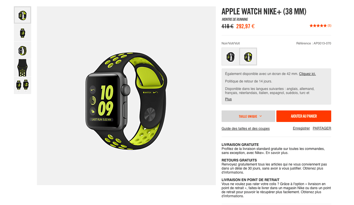 Bon Plan Apple Watch nike