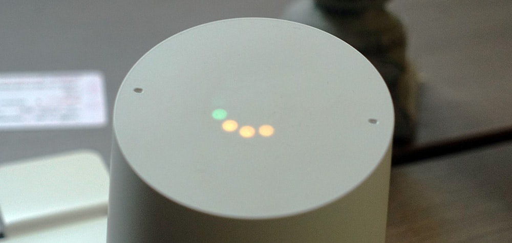 Le Google Home en mode écoute