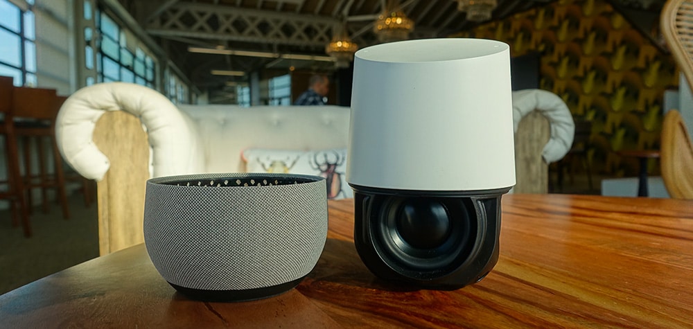 L'enceinte du Google Home et le socle